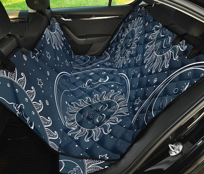 Vintage Sun And Moon Pattern Print Pet Car Back Seat Cover