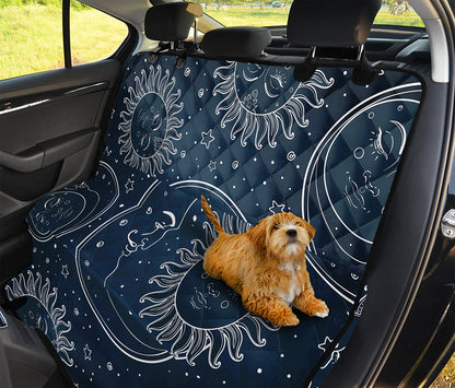 Vintage Sun And Moon Pattern Print Pet Car Back Seat Cover