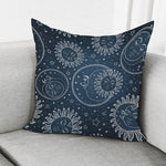 Vintage Sun And Moon Pattern Print Pillow Cover
