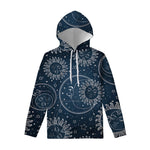 Vintage Sun And Moon Pattern Print Pullover Hoodie