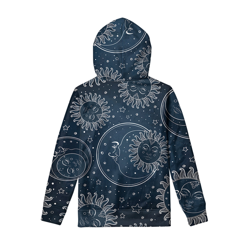 Vintage Sun And Moon Pattern Print Pullover Hoodie