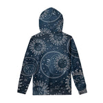 Vintage Sun And Moon Pattern Print Pullover Hoodie