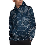 Vintage Sun And Moon Pattern Print Pullover Hoodie
