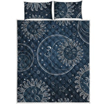 Vintage Sun And Moon Pattern Print Quilt Bed Set