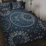 Vintage Sun And Moon Pattern Print Quilt Bed Set