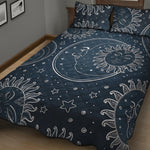 Vintage Sun And Moon Pattern Print Quilt Bed Set