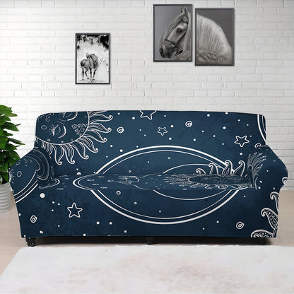 Vintage Sun And Moon Pattern Print Sofa Cover