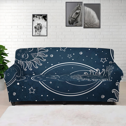 Vintage Sun And Moon Pattern Print Sofa Cover