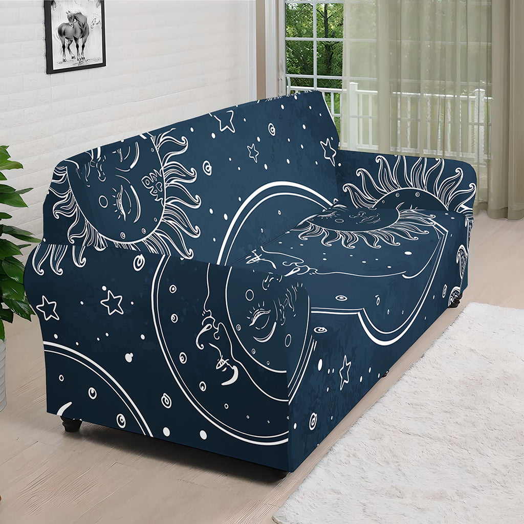 Vintage Sun And Moon Pattern Print Sofa Cover