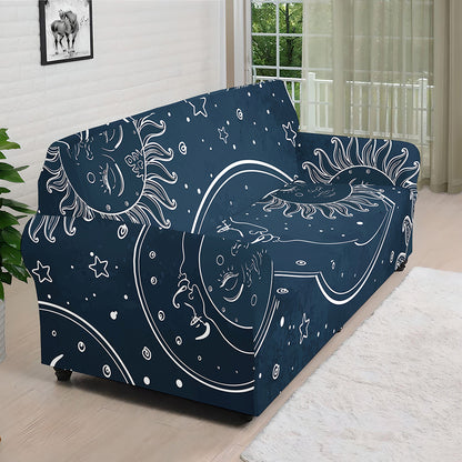 Vintage Sun And Moon Pattern Print Sofa Cover