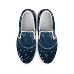 Vintage Sun And Moon Pattern Print White Slip On Shoes