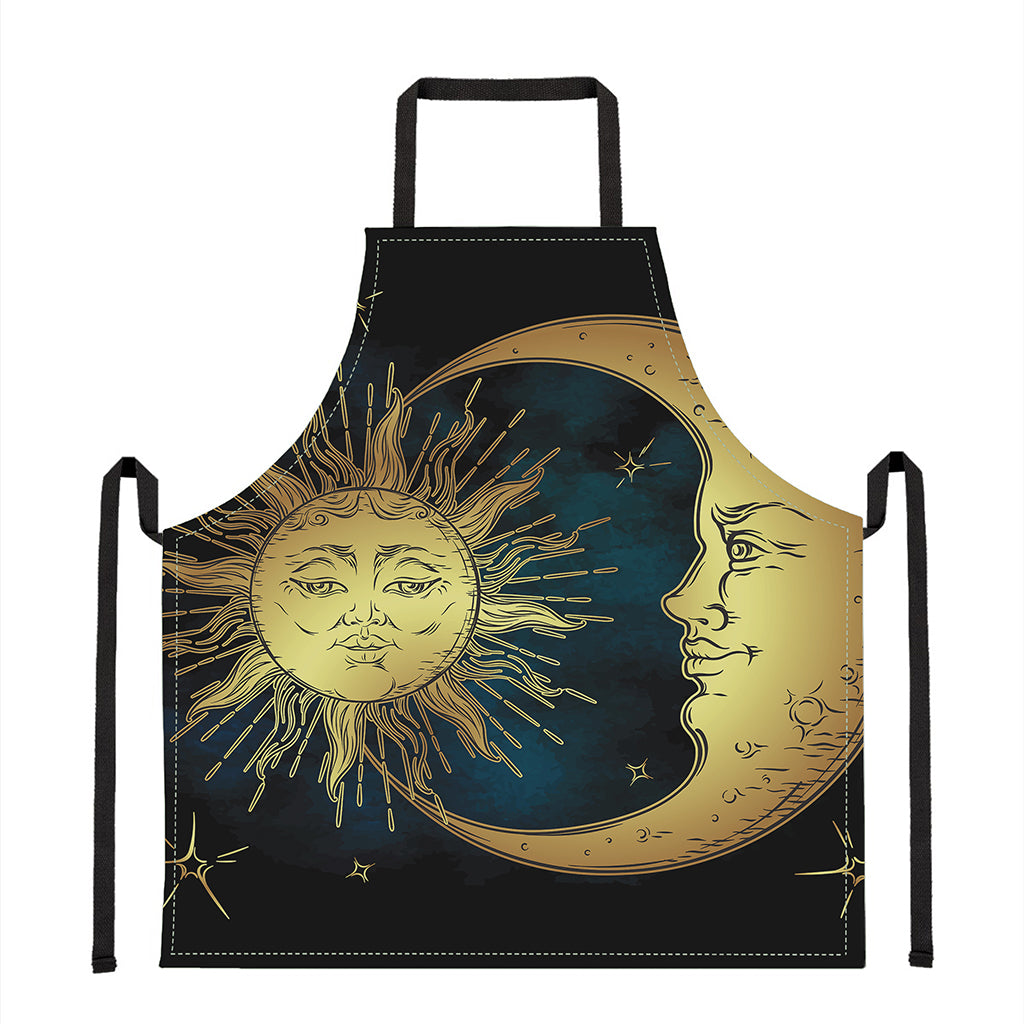 Vintage Sun And Moon Print Apron