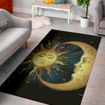Vintage Sun And Moon Print Area Rug
