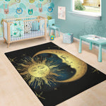 Vintage Sun And Moon Print Area Rug