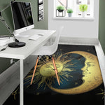 Vintage Sun And Moon Print Area Rug