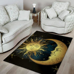 Vintage Sun And Moon Print Area Rug