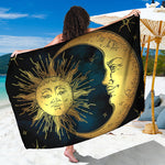 Vintage Sun And Moon Print Beach Sarong Wrap