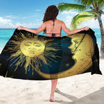 Vintage Sun And Moon Print Beach Sarong Wrap