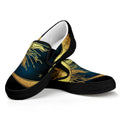 Vintage Sun And Moon Print Black Slip On Sneakers