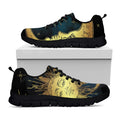 Vintage Sun And Moon Print Black Running Shoes