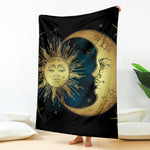 Vintage Sun And Moon Print Blanket