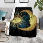 Vintage Sun And Moon Print Blanket