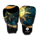 Vintage Sun And Moon Print Boxing Gloves