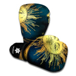 Vintage Sun And Moon Print Boxing Gloves