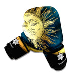 Vintage Sun And Moon Print Boxing Gloves