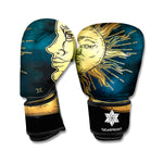 Vintage Sun And Moon Print Boxing Gloves