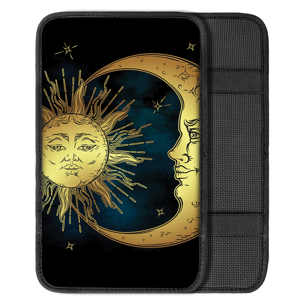 Vintage Sun And Moon Print Car Center Console Cover