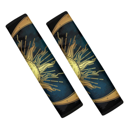 Vintage Sun And Moon Print Car Seat Belt Covers