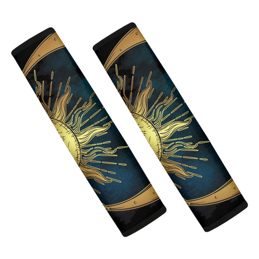 Vintage Sun And Moon Print Car Seat Belt Covers