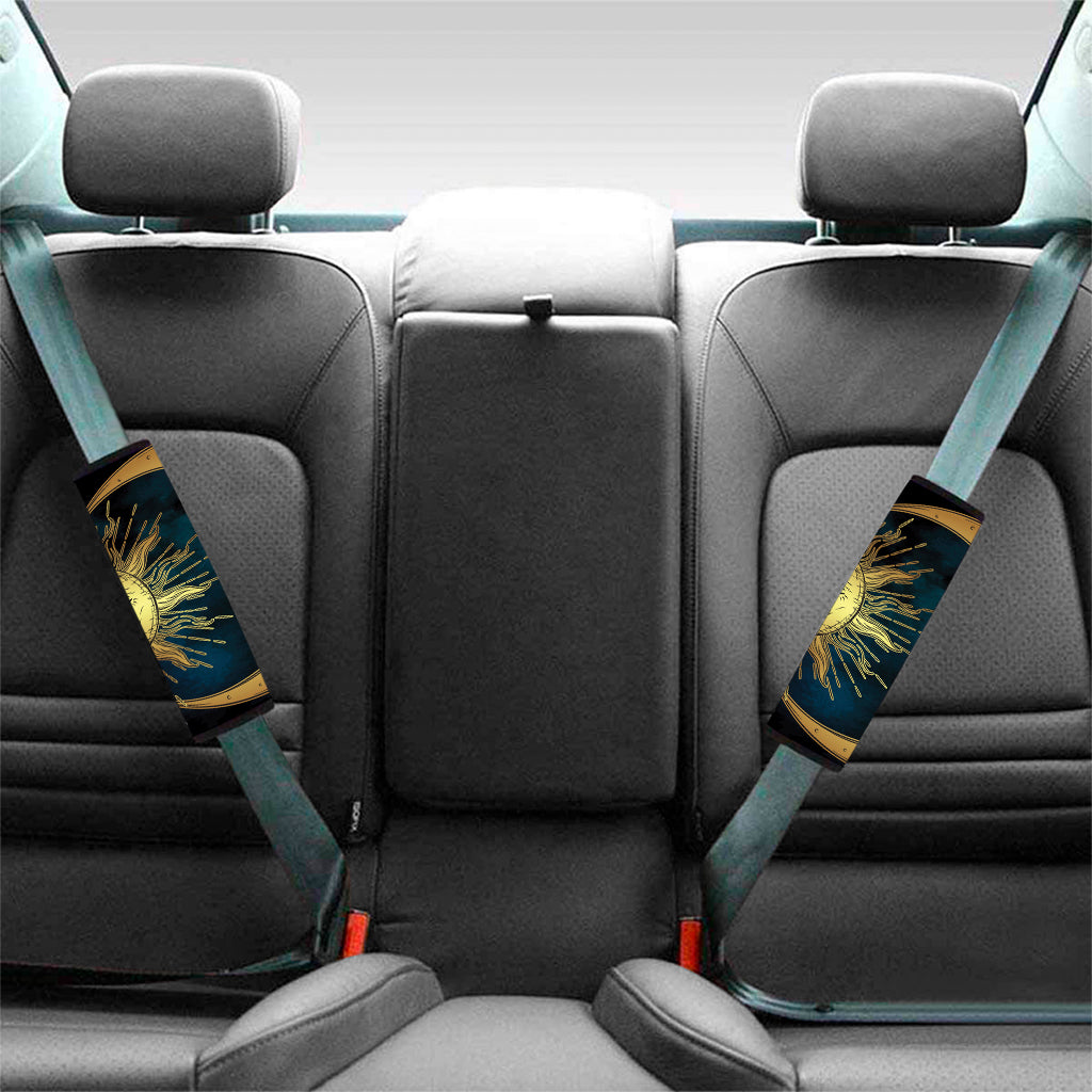 Vintage Sun And Moon Print Car Seat Belt Covers