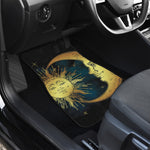 Vintage Sun And Moon Print Front and Back Car Floor Mats