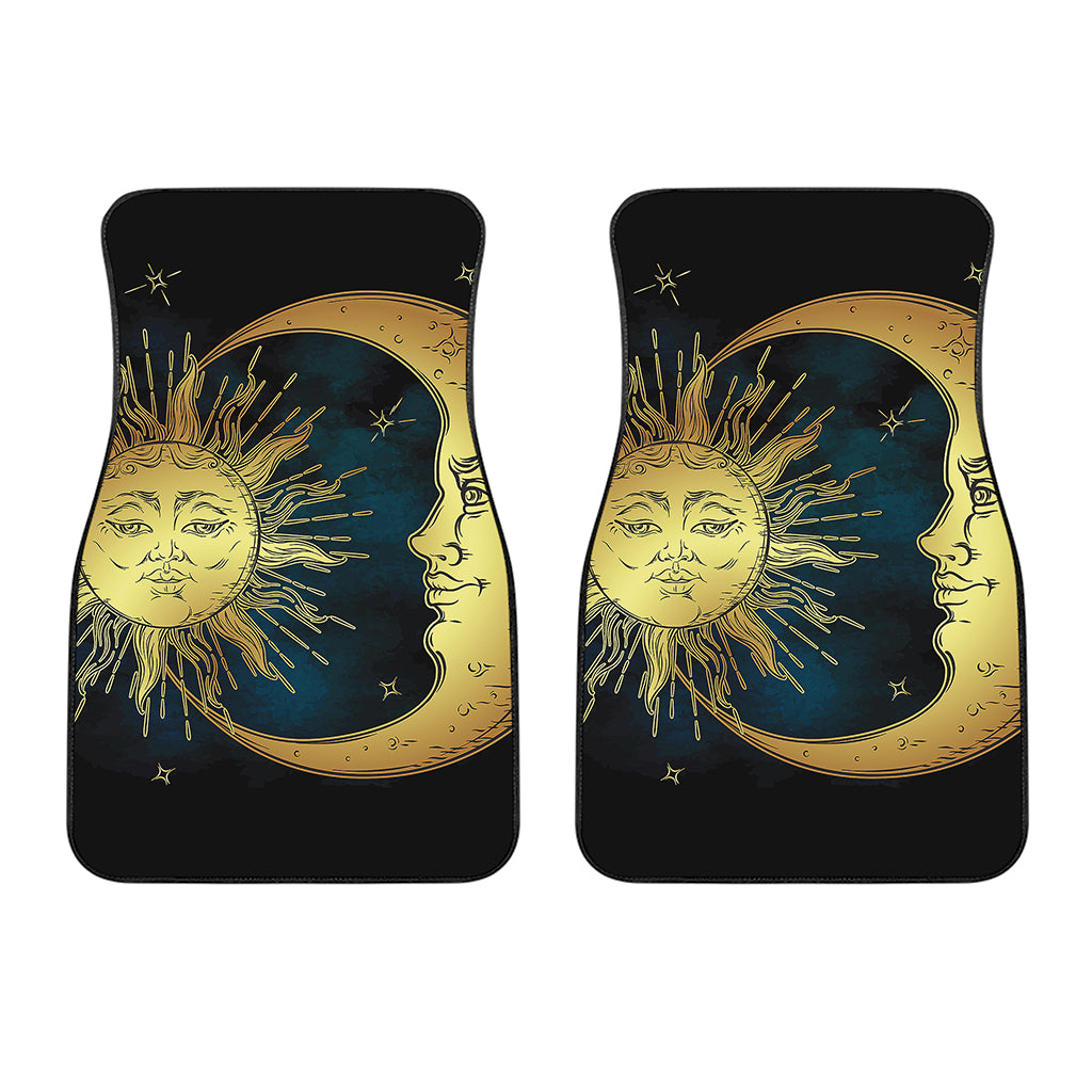 Vintage Sun And Moon Print Front Car Floor Mats