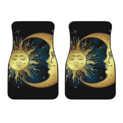Vintage Sun And Moon Print Front Car Floor Mats