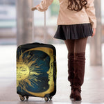 Vintage Sun And Moon Print Luggage Cover