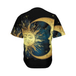 Vintage Sun And Moon Print Men's Baseball Jersey