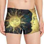 Vintage Sun And Moon Print Men's Boxer Briefs