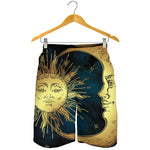 Vintage Sun And Moon Print Men's Shorts