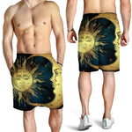 Vintage Sun And Moon Print Men's Shorts