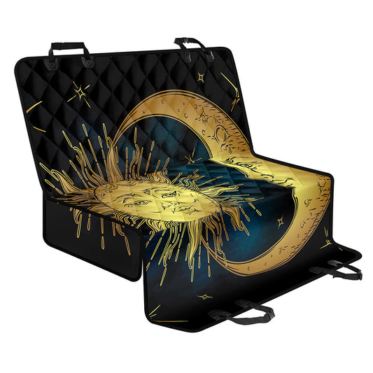 Vintage Sun And Moon Print Pet Car Back Seat Cover