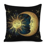 Vintage Sun And Moon Print Pillow Cover
