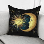Vintage Sun And Moon Print Pillow Cover