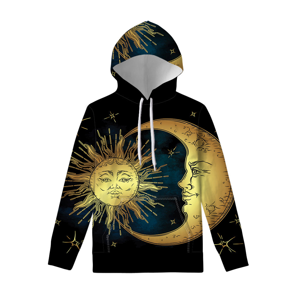 Vintage Sun And Moon Print Pullover Hoodie