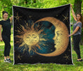 Vintage Sun And Moon Print Quilt