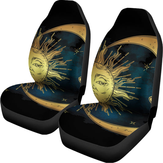 Vintage Sun And Moon Print Universal Fit Car Seat Covers