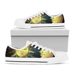 Vintage Sun And Moon Print White Low Top Shoes
