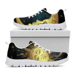 Vintage Sun And Moon Print White Sneakers